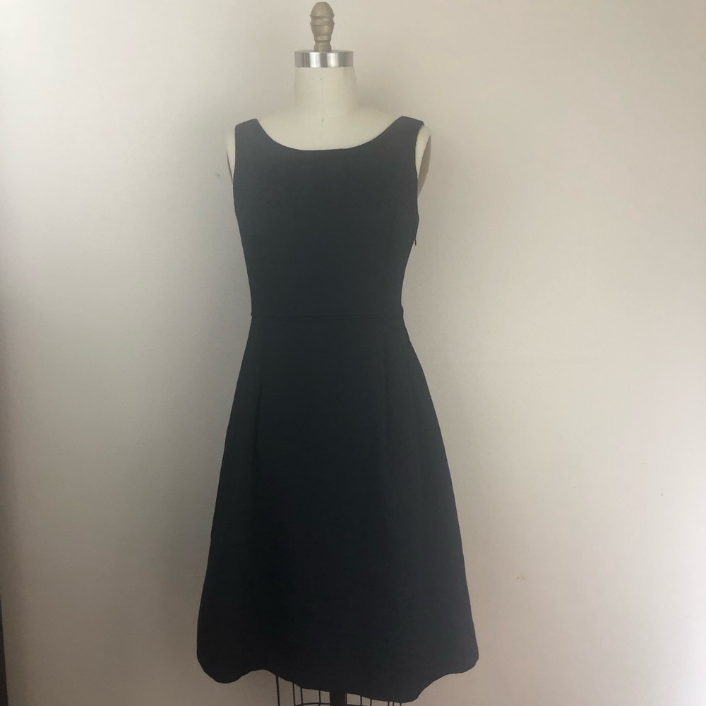 Fit And Flare LANDS END Black Dress Sz 8P New